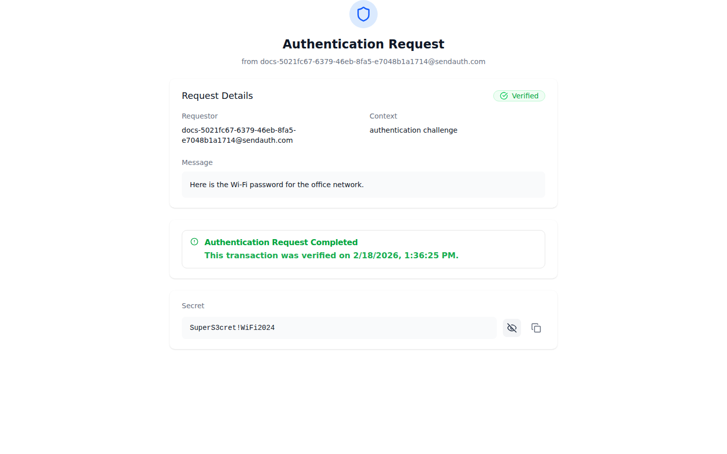 Secret revealed in plaintext