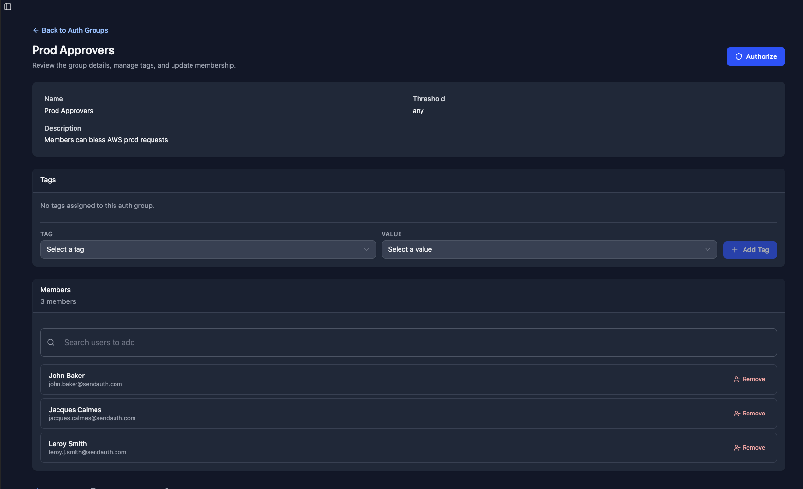 Prod Approvers approval group