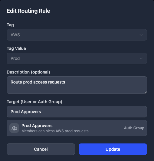 AWS Prod routing rule