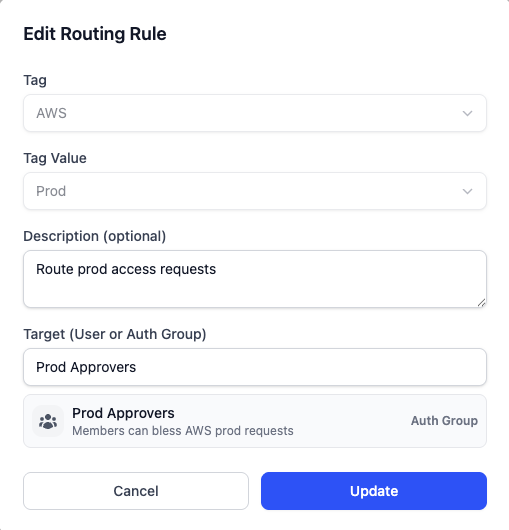 AWS Prod routing rule
